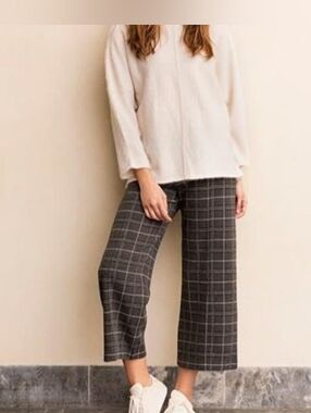 Part Two IlisanPW Pant Wide-Leg Plaid Crop Pants